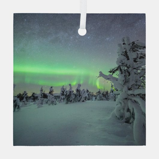 Eis und Schnee | Pallas-Yllastunturi-Nationalpark Ornament Aus Glas (Rückseite)