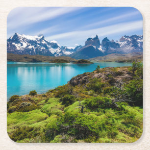 Eis und Schnee Pehoe-See, Patagonia, Chile Rechteckiger Pappuntersetzer