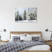 Eis und Schnee | Pine Woodland, Österreich Leinwanddruck (Insitu (Schlafzimmer))