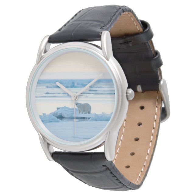 Eis und Schnee | Polar Bear Iceberg Norwegen Armbanduhr (Schrägansicht)