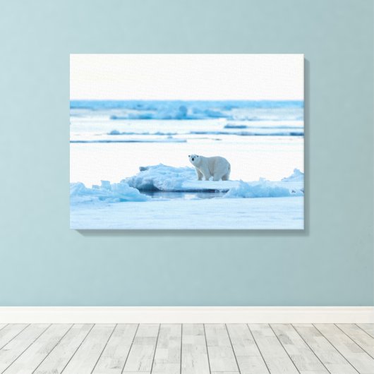 Eis und Schnee | Polar Bear Iceberg Norwegen Leinwanddruck (Insitu (Holzboden))