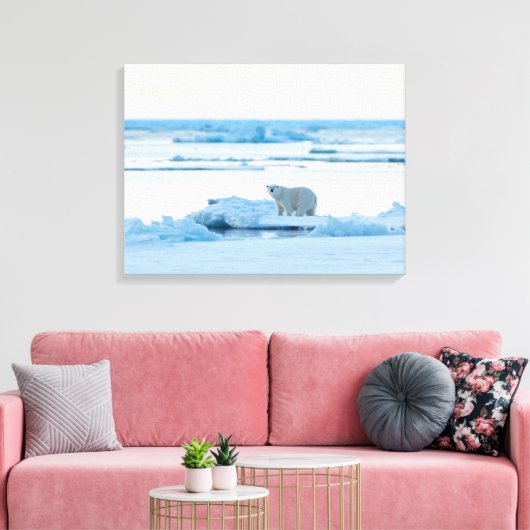 Eis und Schnee | Polar Bear Iceberg Norwegen Leinwanddruck (Insitu (Wohnzimmer))