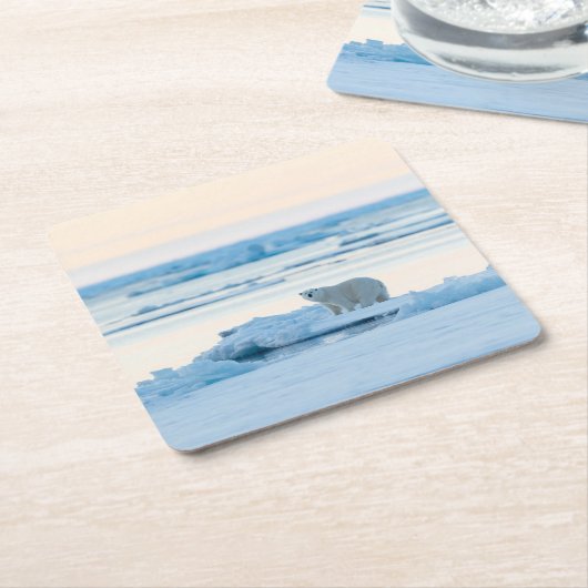 Eis und Schnee | Polar Bear Iceberg Norwegen Rechteckiger Pappuntersetzer (angewinkelt)