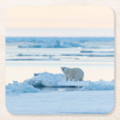 Eis und Schnee | Polar Bear Iceberg Norwegen Rechteckiger Pappuntersetzer (Vorderseite)