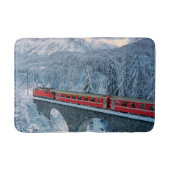 Eis und Schnee | Red Bernina Express Zug Schweiz Badematte (Vorderseite)