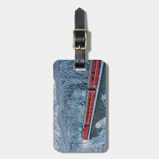 Eis und Schnee | Red Bernina Express Zug Schweiz Gepäckanhänger (Vorderseite vertikal)