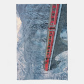Eis und Schnee | Red Bernina Express Zug Schweiz Geschirrtuch (Vertikal)