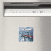 Eis und Schnee | Red Bernina Express Zug Schweiz Magnet (In Situ (Geschirrspüler))