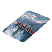 Eis und Schnee | Red Bernina Express Zug Schweiz Magnet (Linke Seite)