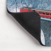 Eis und Schnee | Red Bernina Express Zug Schweiz Mousepad (Ecke)