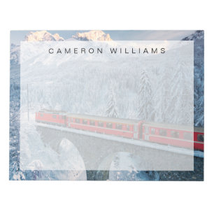 Eis und Schnee   Red Bernina Express Zug Schweiz Notizblock