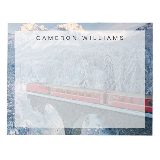 Eis und Schnee | Red Bernina Express Zug Schweiz Notizblock (Vorderseite)