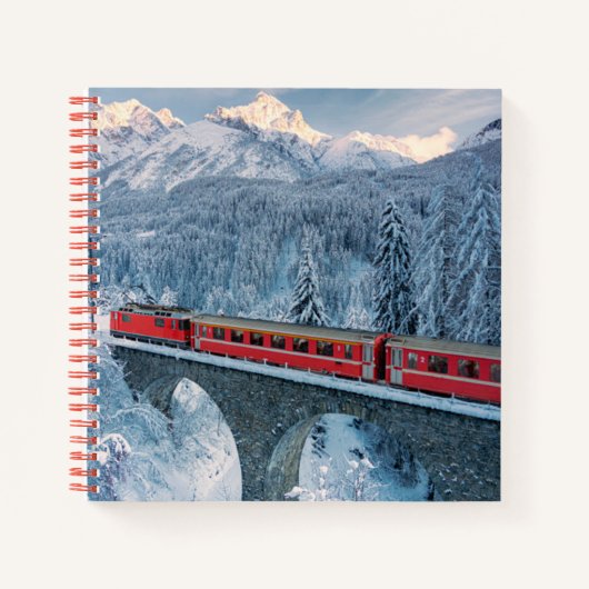 Eis und Schnee | Red Bernina Express Zug Schweiz Notizblock (Vorderseite)
