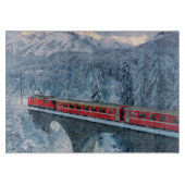 Eis und Schnee | Red Bernina Express Zug Schweiz Schneidebrett (Vorderseite)