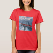 Eis und Schnee | Red Bernina Express Zug Schweiz T-Shirt (Vorderseite)