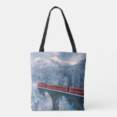 Eis und Schnee | Red Bernina Express Zug Schweiz Tasche (Rückseite)