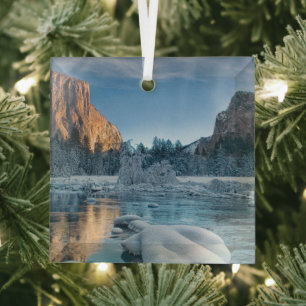 Eis und Schnee Rime Ice im Yosemite-Tal Ornament Aus Glas