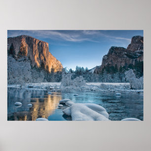 Eis und Schnee Rime Ice im Yosemite-Tal Poster