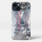 Eis und Schnee | Rote Brücke im Winter, Japan iPhone Hülle (Rückseite)