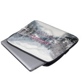 Eis und Schnee | Rote Brücke im Winter, Japan Laptopschutzhülle (Vorne Knopf)