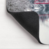 Eis und Schnee | Rote Brücke im Winter, Japan Mousepad (Ecke)