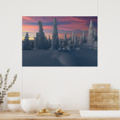Eis und Schnee | Schneebedeckte Bäume, Lappland, F Poster (Küche)
