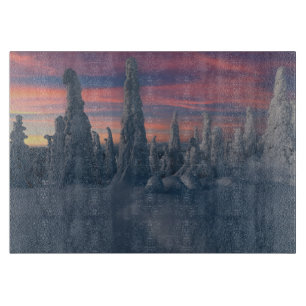 Eis und Schnee   Schneebedeckte Bäume, Lappland, F Schneidebrett