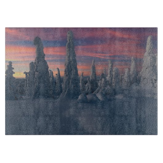 Eis und Schnee | Schneebedeckte Bäume, Lappland, F Schneidebrett (Vorderseite)