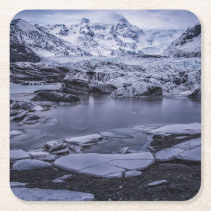 Eis und Schnee Sólheimajökull Glacier, Island Rechteckiger Pappuntersetzer