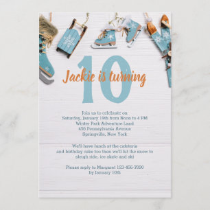 Eis und Schnee Sport-Thema Einladung