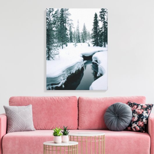 Eis und Schnee | Streit in einer schneebedeckten W Leinwanddruck (Insitu (Wohnzimmer))