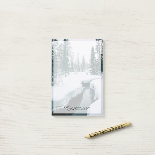 Eis und Schnee | Streit in einer schneebedeckten W Post-it Klebezettel (Auf Schreibtisch)