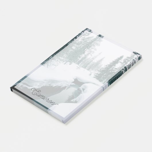 Eis und Schnee | Streit in einer schneebedeckten W Post-it Klebezettel (angewinkelt)