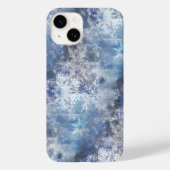 Eis und Schnee Textured Blue Weihnachtsmuster Case-Mate iPhone Hülle (Rückseite)