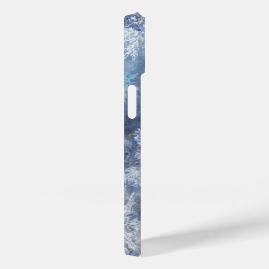Eis und Schnee Textured Blue Weihnachtsmuster Case-Mate iPhone Hülle (Rückseite / Rechts)