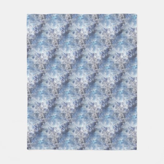 Eis und Schnee Textured Blue Weihnachtsmuster Fleecedecke (Vorderseite)