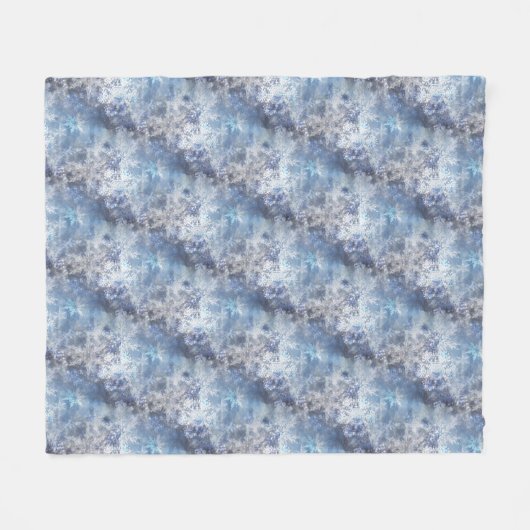Eis und Schnee Textured Blue Weihnachtsmuster Fleecedecke (Vorderseite (Horizontal))