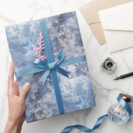 Eis und Schnee Textured Blue Weihnachtsmuster Geschenkpapier