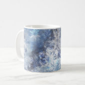 Eis und Schnee Textured Blue Weihnachtsmuster Kaffeetasse (Vorderseite Links)