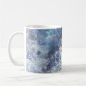Eis und Schnee Textured Blue Weihnachtsmuster Kaffeetasse (Links)
