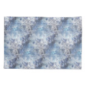 Eis und Schnee Textured Blue Weihnachtsmuster Kissenbezug (Rückseite)