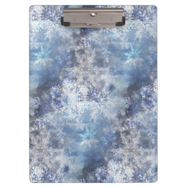 Eis und Schnee Textured Blue Weihnachtsmuster Klemmbrett
