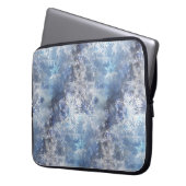 Eis und Schnee Textured Blue Weihnachtsmuster Laptopschutzhülle (Vorderseite Links)