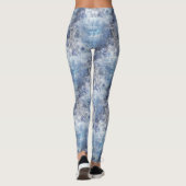 Eis und Schnee Textured Blue Weihnachtsmuster Leggings (Rückseite)