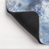 Eis und Schnee Textured Blue Weihnachtsmuster Mousepad (Ecke)