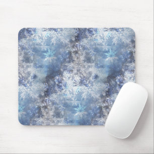 Eis und Schnee Textured Blue Weihnachtsmuster Mousepad
