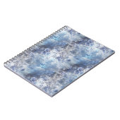 Eis und Schnee Textured Blue Weihnachtsmuster Notizblock (Linke Seite)