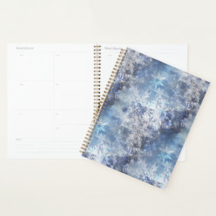 Eis und Schnee Textured Blue Weihnachtsmuster Planer