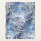 Eis und Schnee Textured Blue Weihnachtsmuster Planer (Vorderseite)