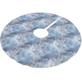 Eis und Schnee Textured Blue Weihnachtsmuster Polyester Weihnachtsbaumdecke (Schrägansicht)